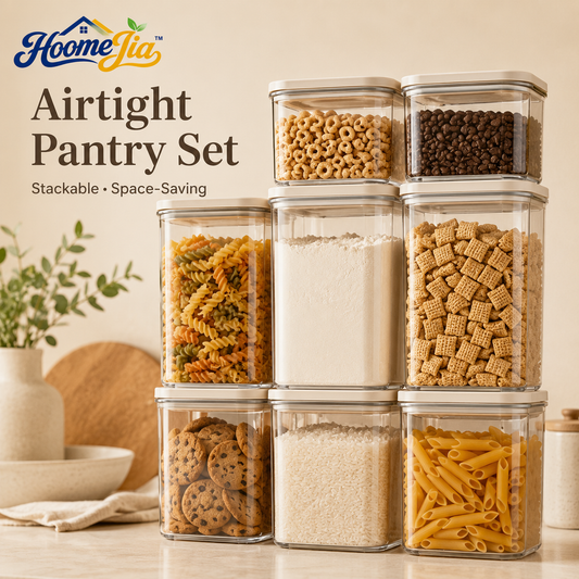 HoomeJia™ Airtight Food Storage Container Set, Stackable Pantry Organizers with Lids